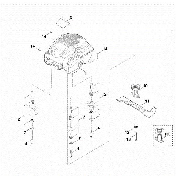 Slika F - Motor, nož RM 545.0 T