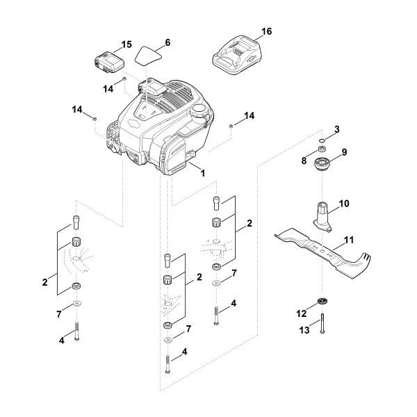 Slika F - Motor, nož RM 545.0 VE
