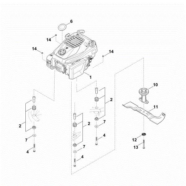 Slika F - Motor, nož RM 545.1