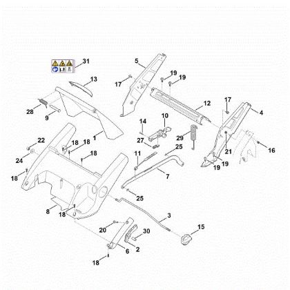 Slika C - Ogrodje, nastavitev višine RM 545.1 T