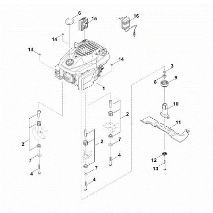 Slika F - Motor, nož RM 545.1 VE