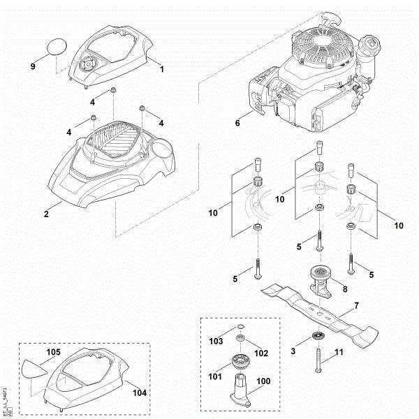 Slika F - Motor, nož RM 650.0 T