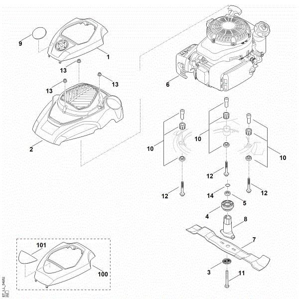Slika F - Motor, nož RM 650.0 V