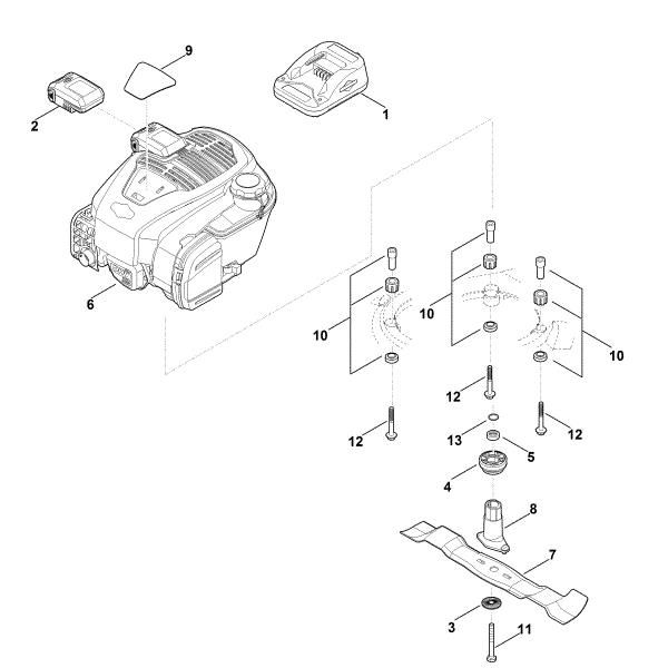 Slika F - Motor, nož RM 650.0 VE