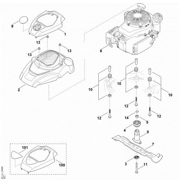 Slika F - Motor, nož RM 655.0 V