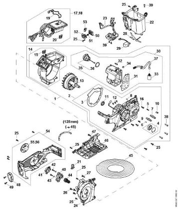 Slika A - Elektromotor, elektronski modul, rezervoar za olje MSA 300.0 C-O