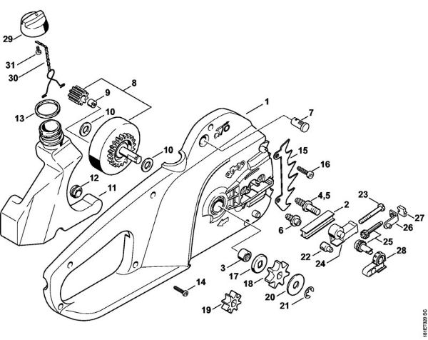 Elektricne motorne žage (MSE) MSE 160 C-BQ Ohišje rocaja della Marca Stihl