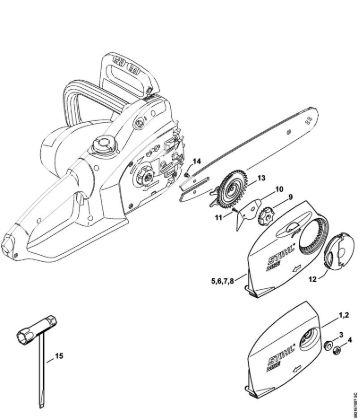 Elektricne motorne žage (MSE) MSE 170 C-Q Pokrov verižnika, orodja della Marca Stihl