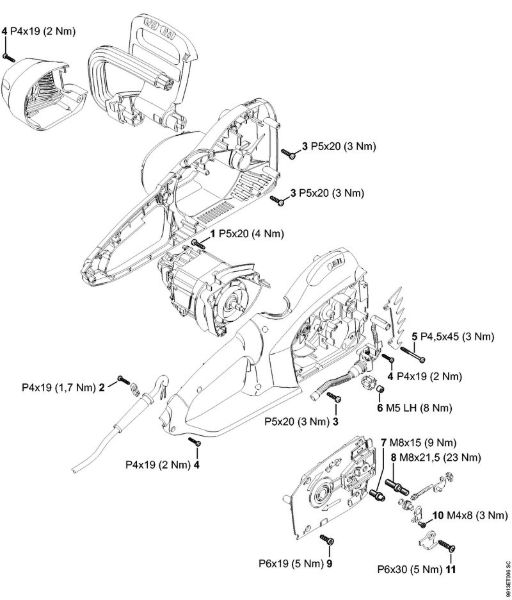 Elektricne motorne žage (MSE) MSE 250 C-Q Pritezni momenti della Marca Stihl