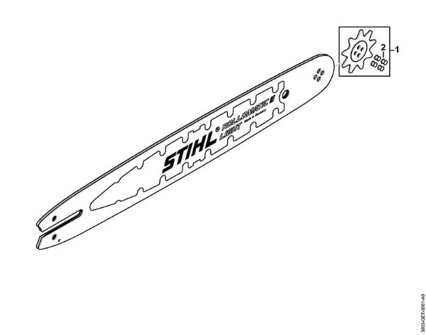 Meci Mec RL 30cm/12" 1,3mm/0.050" 3/8" P Rollomatic E Light 3/8" Picco 9 Zobje della Marca Stihl