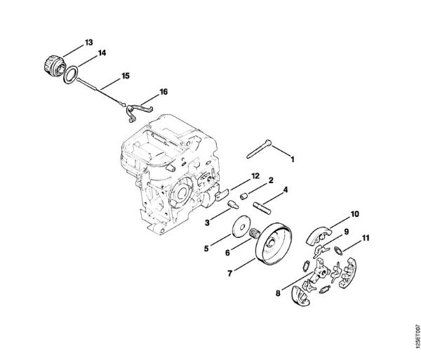 Zage z bencinskim motorjem (MS) 009 Sklopka della Marca Stihl