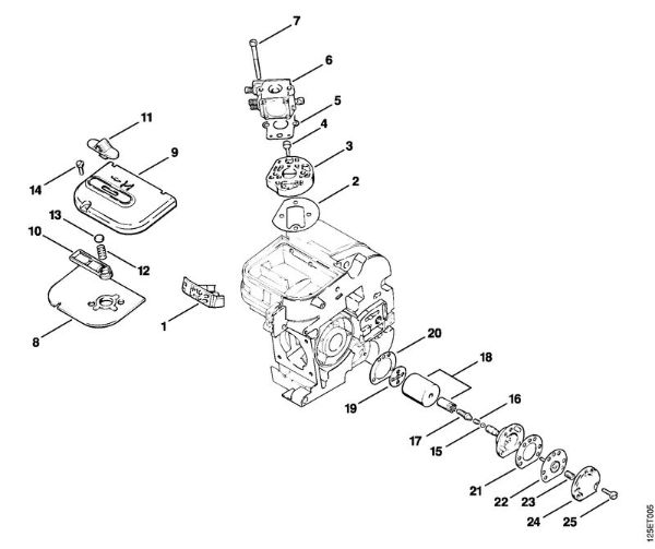 Zage z bencinskim motorjem (MS) 009 E Zracni filter, oljna crpalka della Marca Stihl