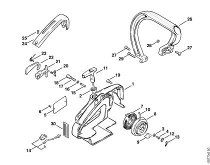 Zage z bencinskim motorjem (MS) 009 Q Zagonska naprava della Marca Stihl