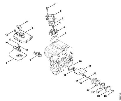 Zage z bencinskim motorjem (MS) 009 Q Zracni filter, oljna crpalka della Marca Stihl