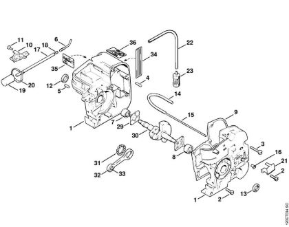 Zage z bencinskim motorjem (MS) 010 AV Ohišje zaganjaca della Marca Stihl