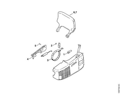 Zage z bencinskim motorjem (MS) 010 AVEQ Zavora verige della Marca Stihl