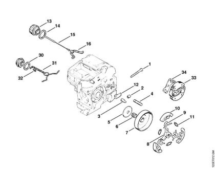 Zage z bencinskim motorjem (MS) 011 AVE Sklopka della Marca Stihl