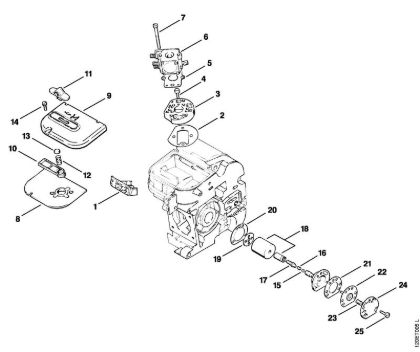Zage z bencinskim motorjem (MS) 011 AVEQ Zracni filter, oljna crpalka della Marca Stihl