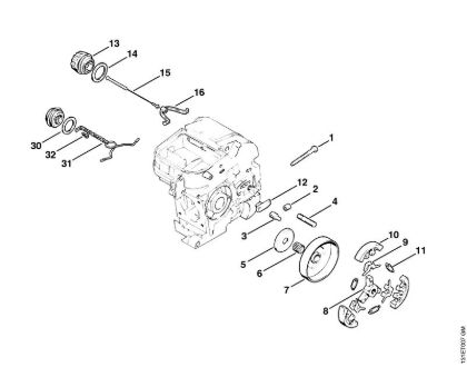 Zage z bencinskim motorjem (MS) 012 AVTEQ Sklopka della Marca Stihl