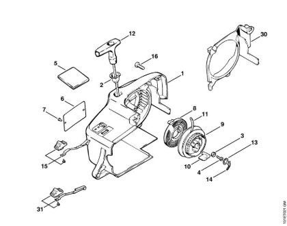 Zage z bencinskim motorjem (MS) 012 AVTEQ Zagonska naprava della Marca Stihl
