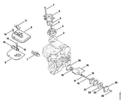 Zage z bencinskim motorjem (MS) 012 AVTEQ Zracni filter, oljna crpalka della Marca Stihl