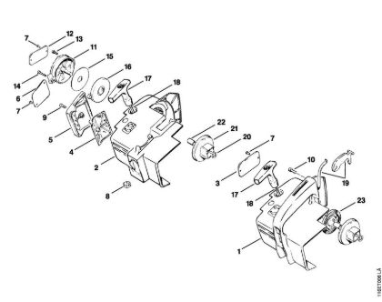 Zage z bencinskim motorjem (MS) 015 AV Rocaj s pokrovom della Marca Stihl
