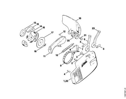 Zage z bencinskim motorjem (MS) 015 AVQ Zavora verige della Marca Stihl