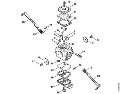 Zage z bencinskim motorjem (MS) 017 Uplinjac C1Q-S43 (49.2000) della Marca Stihl