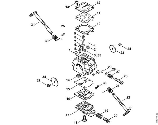 Zage z bencinskim motorjem (MS) 017 Uplinjac WT-325 (05.2000) della Marca Stihl