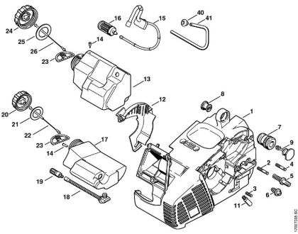 Zage z bencinskim motorjem (MS) 019 T Ohišje motorja della Marca Stihl