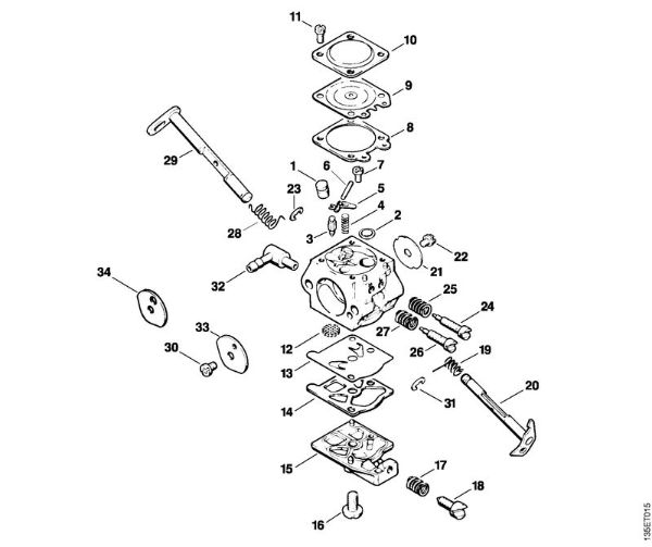 Zage z bencinskim motorjem (MS) 023 Uplinjac WT-215, WT-286 della Marca Stihl