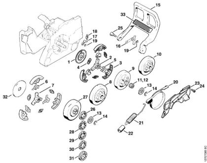 Zage z bencinskim motorjem (MS) 024 SW Sklopka, verižnik della Marca Stihl