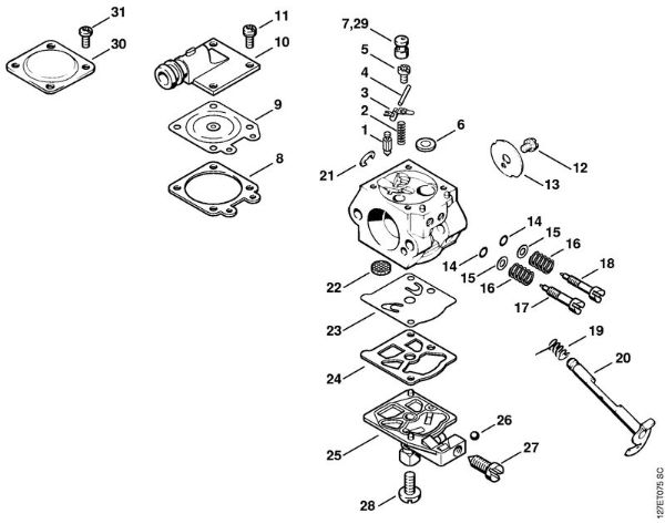 Zage z bencinskim motorjem (MS) 024 SW Uplinjac WT-426 della Marca Stihl