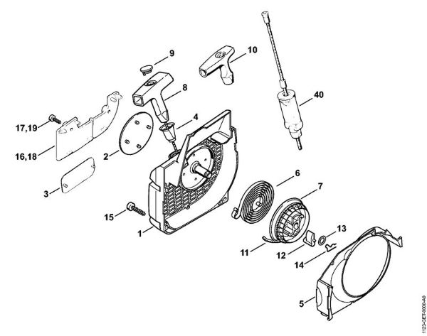 Zage z bencinskim motorjem (MS) 025 Zagonska naprava della Marca Stihl