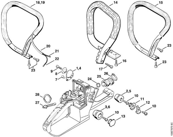Zage z bencinskim motorjem (MS) 026 AV-sistem della Marca Stihl