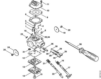 Zage z bencinskim motorjem (MS) 029 Uplinjac HD-18, HD-21 (samo USA) della Marca Stihl