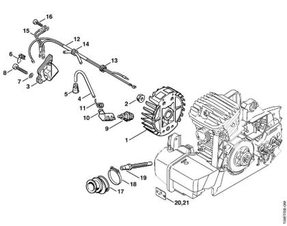Zage z bencinskim motorjem (MS) 029 Vžigalna naprava della Marca Stihl