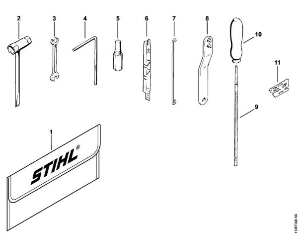 Zage z bencinskim motorjem (MS) 031 Orodja, posebni pribor della Marca Stihl