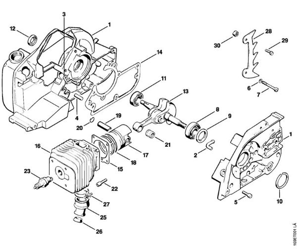 Zage z bencinskim motorjem (MS) 032 AVEW Ohišje zaganjaca, valj della Marca Stihl