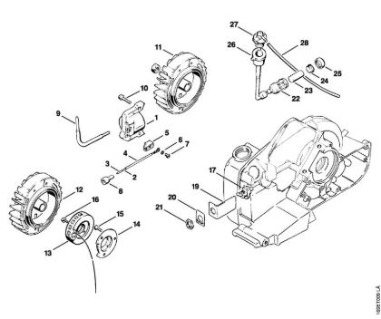 Zage z bencinskim motorjem (MS) 032 AVQ Stikalna naprava, sesalna glava della Marca Stihl