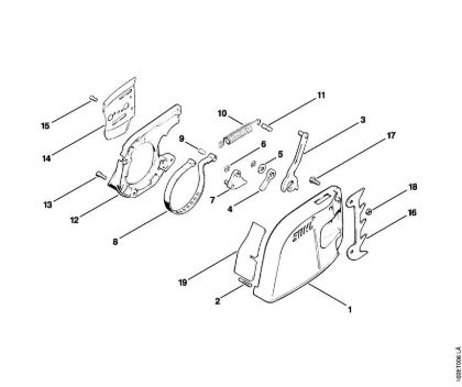Zage z bencinskim motorjem (MS) 032 AVQ Zavora verige della Marca Stihl