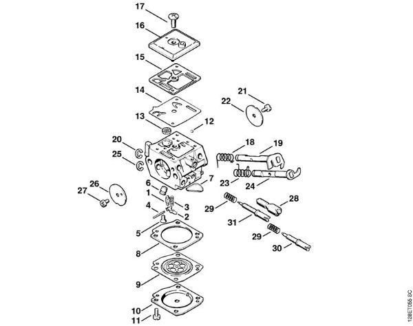 Zage z bencinskim motorjem (MS) 034 Uplinjac C3A-S19, C3A-S38 della Marca Stihl