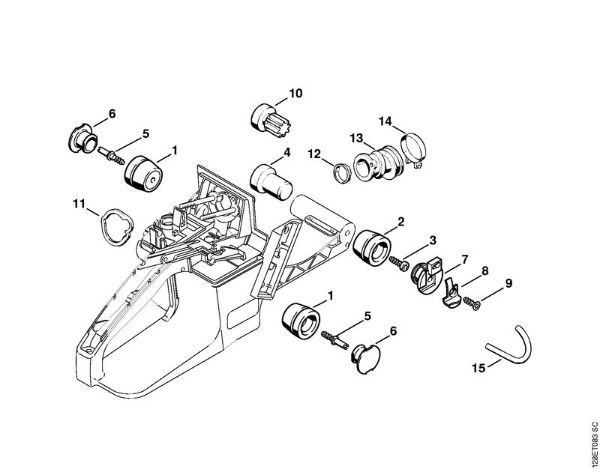 Zage z bencinskim motorjem (MS) 034 S AV-sistem della Marca Stihl