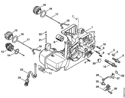 Zage z bencinskim motorjem (MS) 039 Ohišje motorja della Marca Stihl