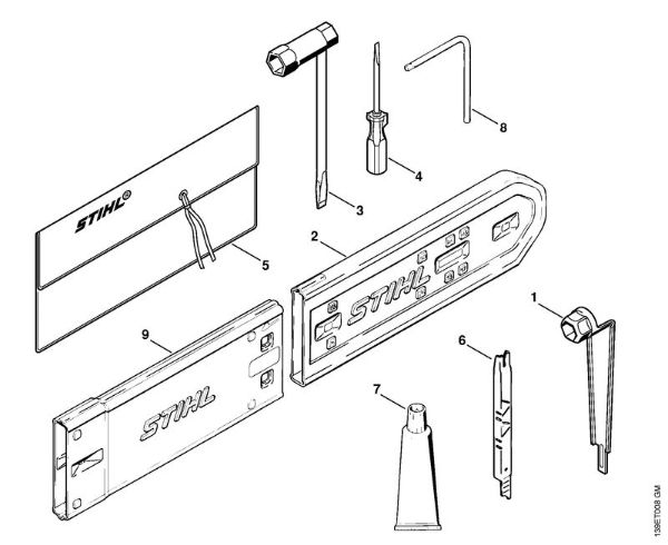 Zage z bencinskim motorjem (MS) 039 Orodja, posebni pribor della Marca Stihl