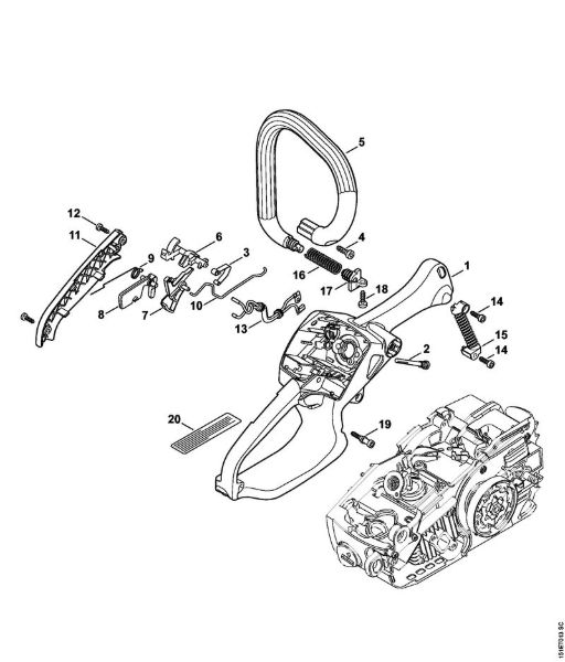 Zage z bencinskim motorjem (MS) MS 192 C-E Ohišje rocaja della Marca Stihl