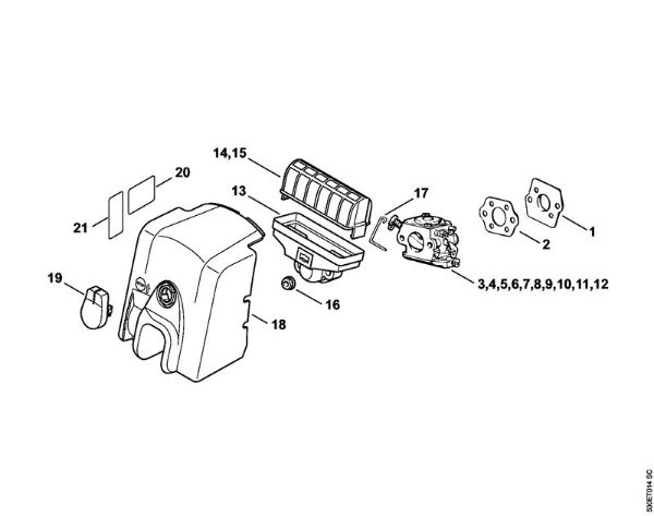Zage z bencinskim motorjem (MS) MS 210 Zracni filter della Marca Stihl