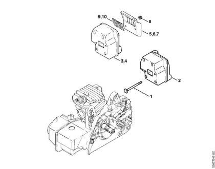 Zage z bencinskim motorjem (MS) MS 210 C-B Dušilec zvoka della Marca Stihl