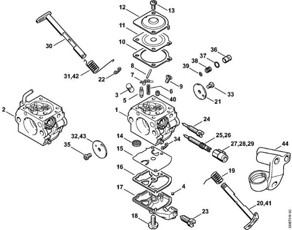 Zage z bencinskim motorjem (MS) MS 210 C-B Uplinjac C1Q-100335, C1Q-S86 della Marca Stihl