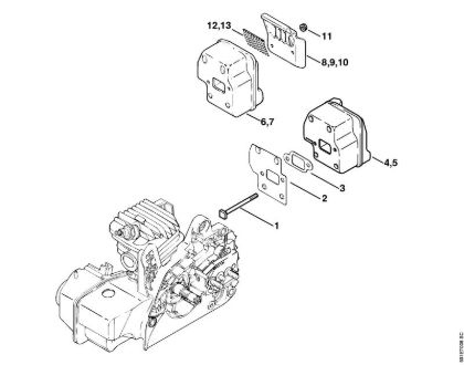 Zage z bencinskim motorjem (MS) MS 230 Dušilec zvoka della Marca Stihl